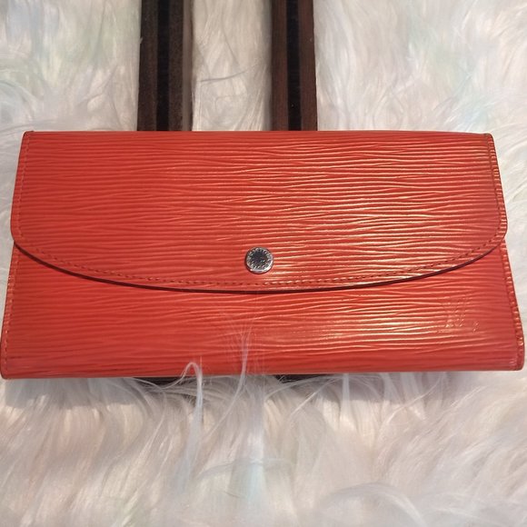 Stunning EUC LV Epi Portefeuille Emilie Long Wallet Orange (Piment) & Fuchsia - Picture 2 of 13